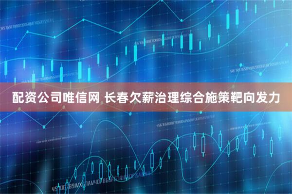 配资公司唯信网 长春欠薪治理综合施策靶向发力