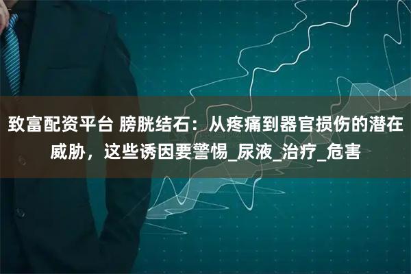 致富配资平台 膀胱结石：从疼痛到器官损伤的潜在威胁，这些诱因要警惕_尿液_治疗_危害