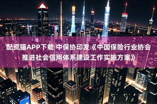 配资猫APP下载 中保协印发《中国保险行业协会推进社会信用体系建设工作实施方案》