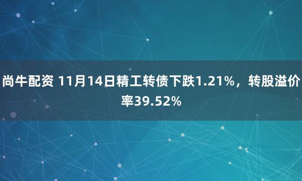 尚牛配资 11月14日精工转债下跌1.21%,转股溢价率39.52%