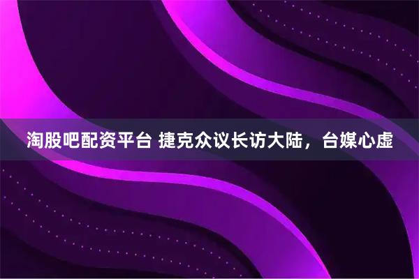 淘股吧配资平台 捷克众议长访大陆，台媒心虚